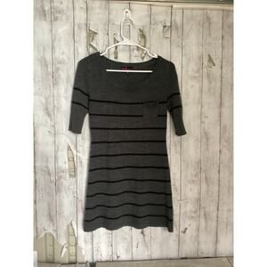 Takeout Women’s Grey and Black Striped Knit Dress - Size Medium